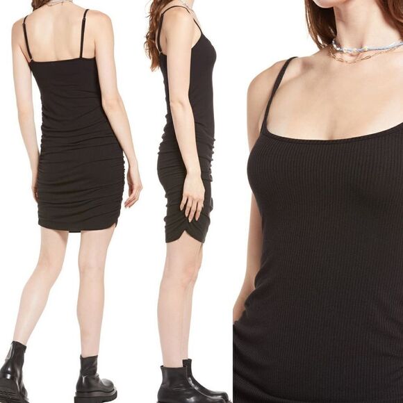 COPY - NEW BP Black Ruched Cami Sleveeless  Dress Women L - Picture 2 of 13